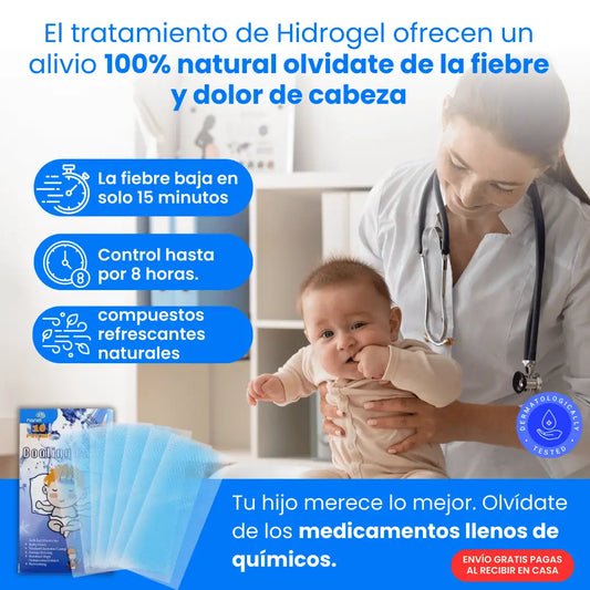 Kit BabyReleif® x10 unds tratamiento de hidrogel que reducen la fiebre y quitan dolores de cabeza