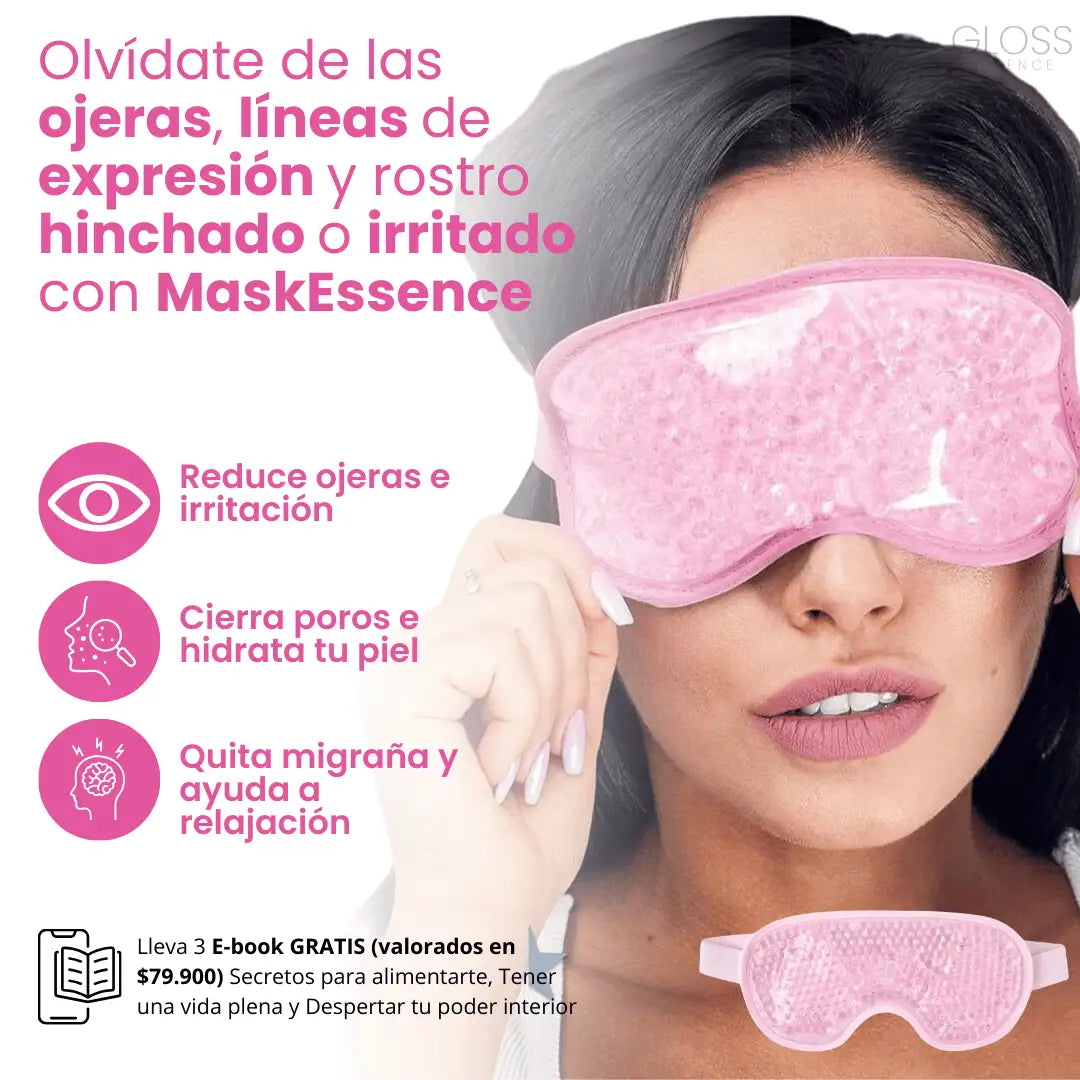 Mascarilla de Gel MaskEssence® Tonifica y define tu rostro - Adiós a la Hinchazón, Migrañas y Ojeras + 3 E-Books GRATIS